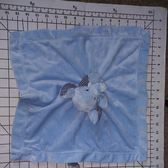 Carter's Elephant Plush Baby Toy Rattle Security Blanket Iced Blue Comfort Lovey - Picture 7 of 7